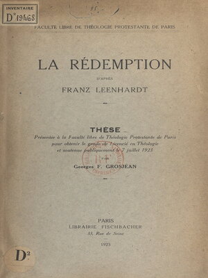 cover image of La Rédemption d'après Franz Leenhardt